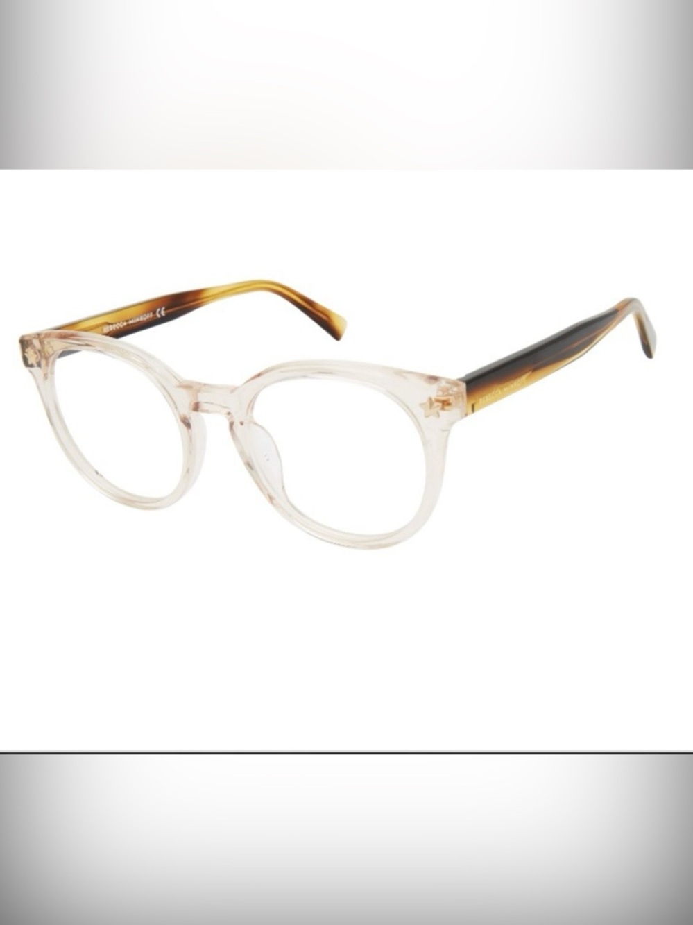 REBECCA MINKOFF NWOT Brooke 2 Preppy Academia Translucent Tan/Tort Round Frames